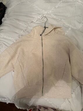 Beige Zip up Hoodie